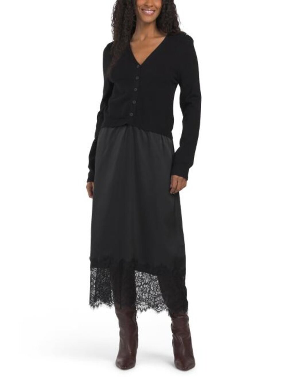 ELLEN TRACY Twofer Cardigan Dress